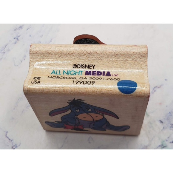 Sitting Eeyore Disney All Night Media Wood Mounted Rubber Stamp #199-D09 - Picture 4 of 7